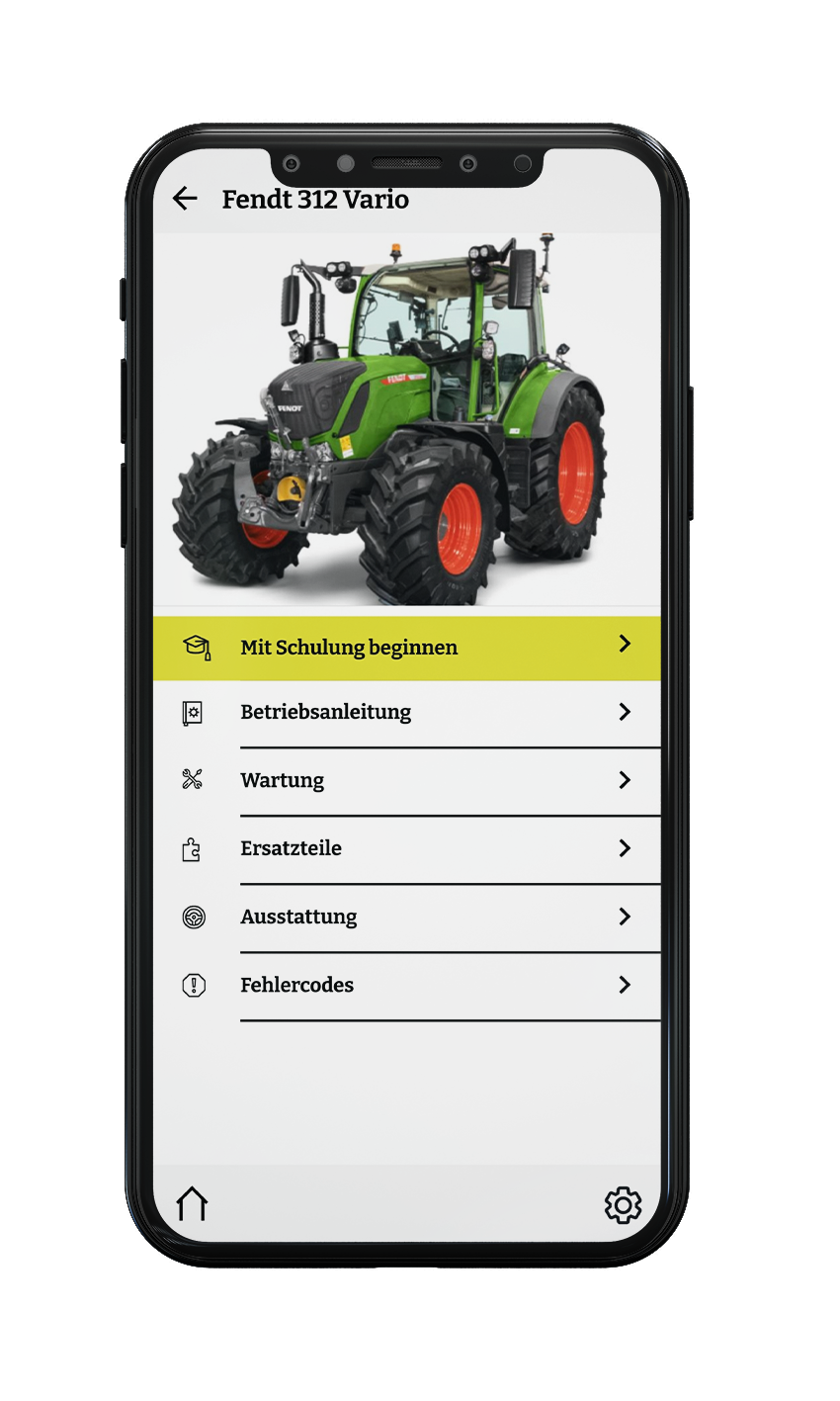 Traktor mit Soniverse App Mockup